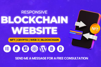 design blockchain website or landing page or web3 website