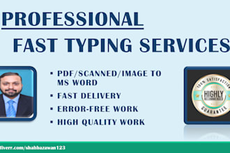 provide typing services, retype from PDF, images