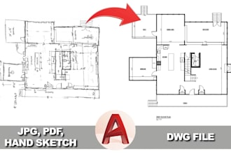 trace any image or hand sketch and convert into dwg,stl etc