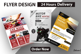 design car wash service auto detailing mechanic repair rental sale bike flyer