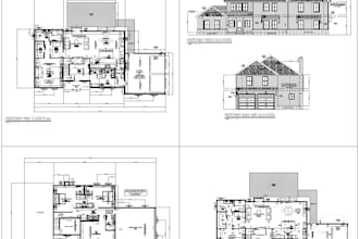 do architectural blueprint for building permit, autocad work