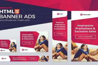 design attractive animated gif HTML5 banner for google adwords