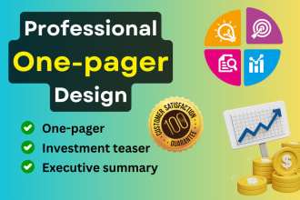 design professional one pager, business flyer, executive summary