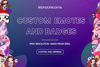 create custom cute emotes,sub badges for streamer,discord and twitch