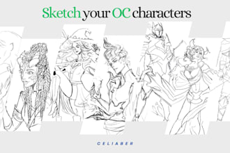 sketch your oc, dnd character, vtuber, anime character, pfp