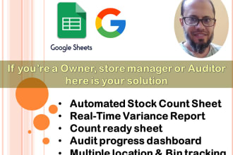 fast your inventory counting with google sheets, live variance