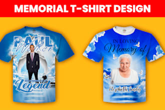 create custom memorial funeral loving and rip t shirt design