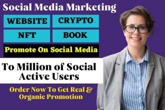 promote and advertise website, crypto, amazon book product, cbd or web marketing