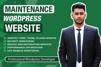 maintenance wordpress website monthly security and backup