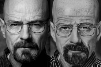 draw a pencil sketch of your portrait, pet, and anything