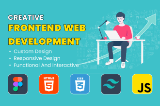 do front end design with responsive website using HTML CSS tailwind js