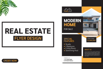 do clean and modern real estate ,construction  and property listing flyer design