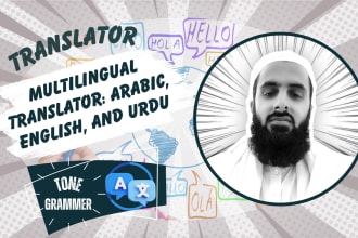 be your professional arabic, english, and urdu translator