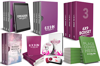 design digital product mockup, ecover bundle, online course, lead magnet cover