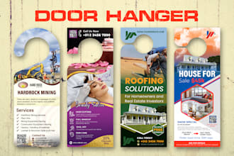 design an awesome door hanger or rack card, dl flyer
