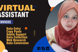 do any virtual assistant, data entry and web research job