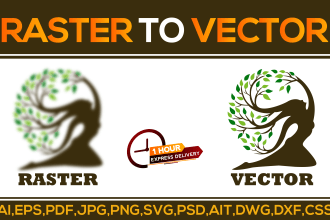 convert raster to vector, image trace, recreate logo with free source file