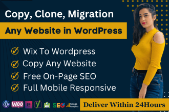 copy clone website, wordpress migration, wix to wordpress website migration