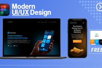 design modern UI UX for website, mobile app with free logo