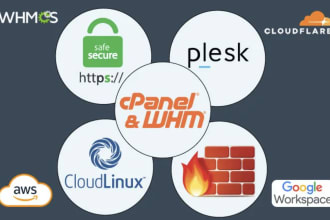 setup or fix cpanel, plesk, SSL, firewall, cloudflare and google issues