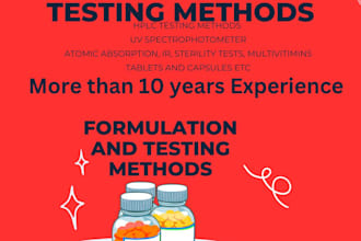 do testing methods of all pharmaceutical and nutraceuticals products