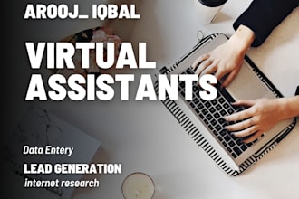 be virtual assistant of lead generation,  data entry, business tools