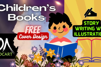 be outstanding book writer, children story book writer, book cover illustration