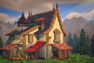 make minecraft farm and buildings for you