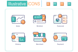 design modern custom svg illustrative icon set for you