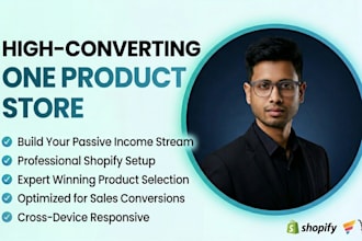 shopify one product store design using winning product