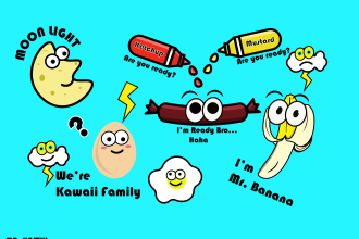 design cute kawaii doodles and stickers