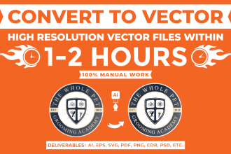 redraw logo, vectorize, convert image to vector fast