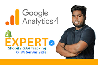 setup shopify ga4 ecommerce server side tracking, google tag manager for shopify