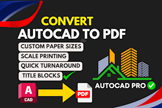 convert autocad, cad, dwg to pdf with scale and precision