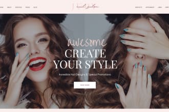 create nail bar beauty salon website design