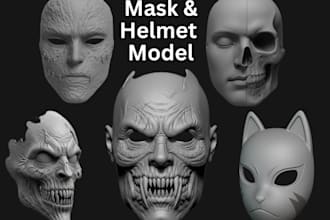 sculpt 3d mask 3d helmet 3d armor mask cosplay helmet for 3d printing
