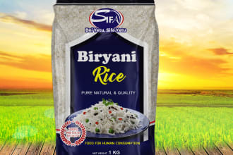 design a packaging  or bag of rice artwork