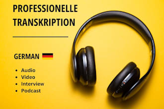transcribe and edit your german audio oder video file