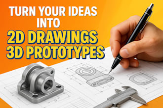 sketch blueprint for machining application