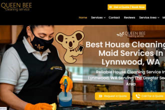 design cleaning service website, booking koala website