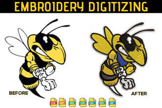 do embroidery digitizing logo into dst, emb, and pes file