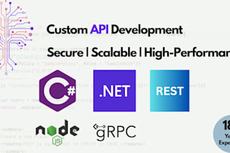 develop secure, scalable, high performance custom dotnet or nodejs apis
