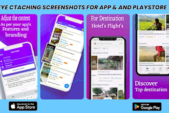 design eye catching app store and play store screenshots