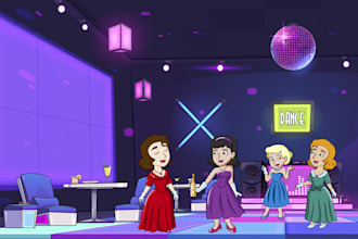 draw flat illustrations for the game