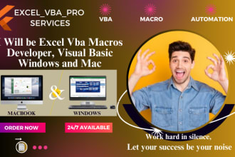 be excel vba macros developer, visual basic windows and mac
