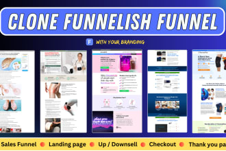 replicate clone funnelish sales page, checkout and advetorial landing pages
