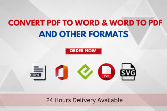 convert PDF to word, word to PDF editable, epub, eps, svg