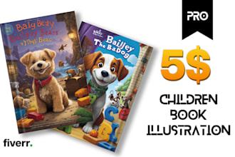 do create children and kids story book cover art and illustration