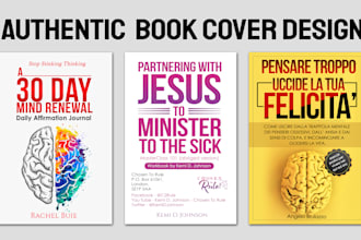 design authentic book cover or ebook cover, kdp cover