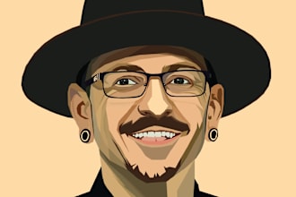 do realistic vector portrait drawing